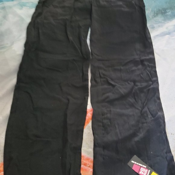 UjENA Black Drawstring Gauze Resort Pants #M784 (Q - Picture 5 of 6